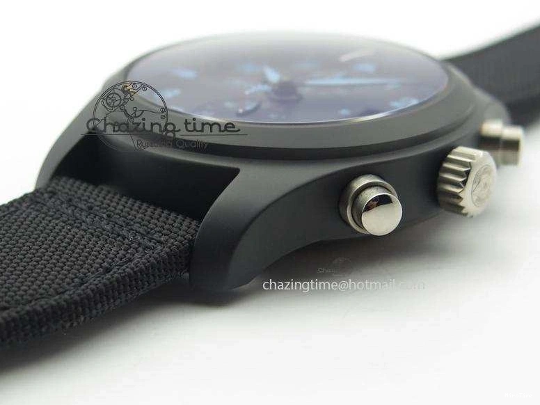 MIROTIME 0404 Comfortable Pilot Chrono IW388003 Real Ceramic ZF 1:1 Best Edition On Black Nylon Strap A 7322